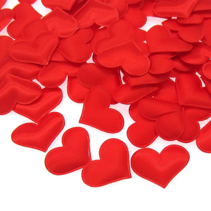 100pcs Heart Fabric Confetti Table Scatters - Red