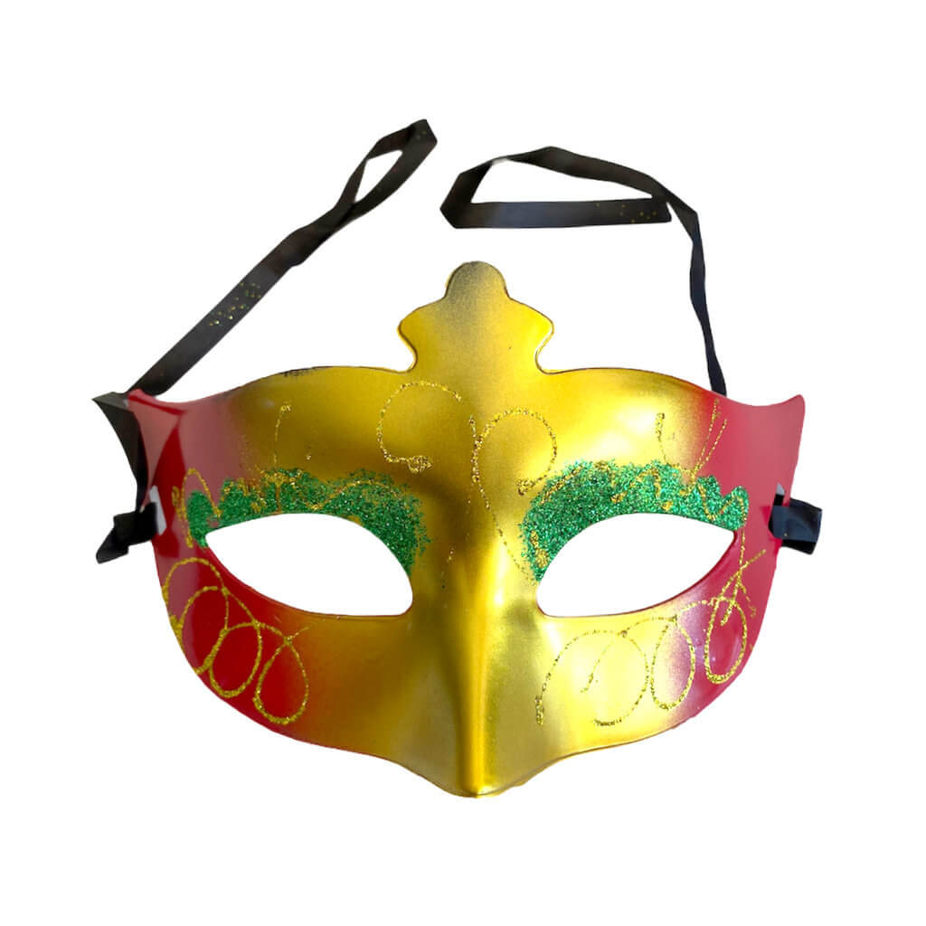 Red Glitter Masquerade Party Eye Mask