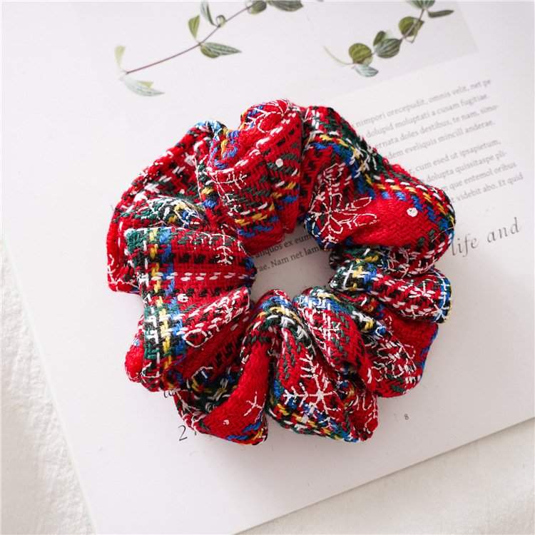 Plaid Christmas Scrunchies - Holiday Hair Accessories, Hair Ties, and Elastics