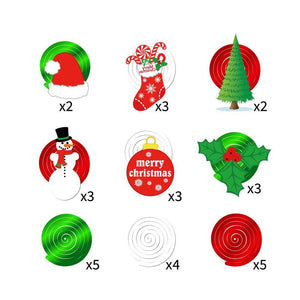 Merry Christmas Foil Hanging Spiral Swirls Decorations 30 Pack