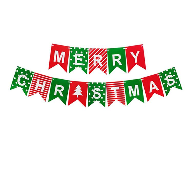 Red Green MERRY CHRISTMAS Paper Banner