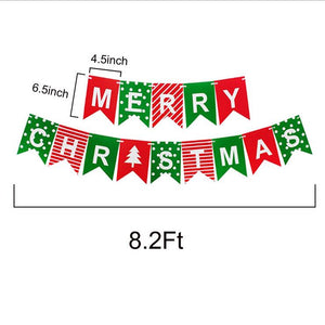Online Party Supplies Australia Red Green MERRY CHRISTMAS Paper Banner Bunting xmas decorations