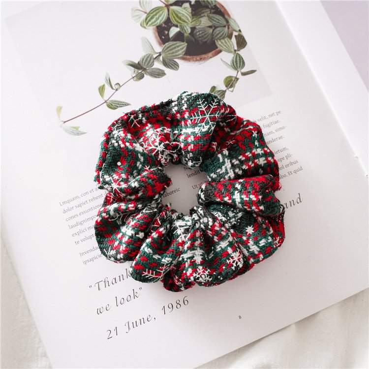 Plaid Christmas Scrunchies - Holiday Hair Accessories, Hair Ties, and Elastics