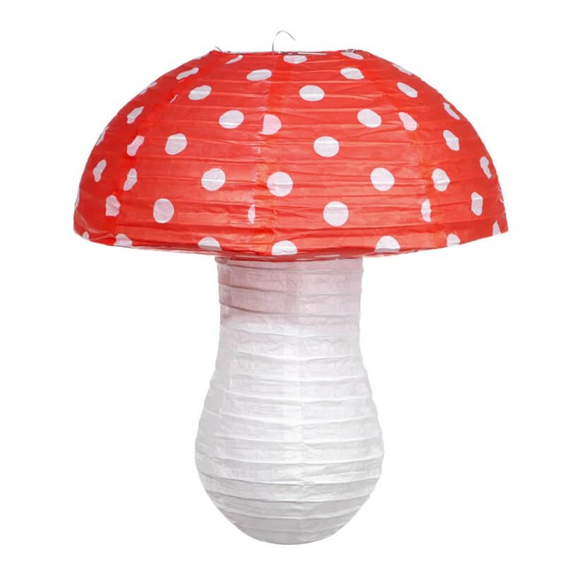 Mushroom Paper Lanterns 6-Pack - Alice In Wonderland Party Decor In 3 Sizes