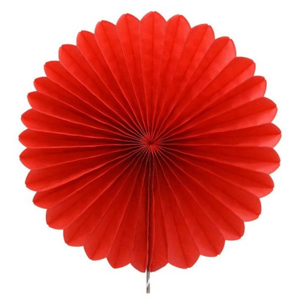 Red Tissue Paper Fan - 6 Sizes