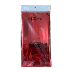 Rectangular Metallic Red Foil Tablecloth Cover - 137x274cm