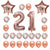 Rose Gold Birthday Number 21 Foil Balloon Bouquet (Pack of 24pcs) - Online Party Supplies