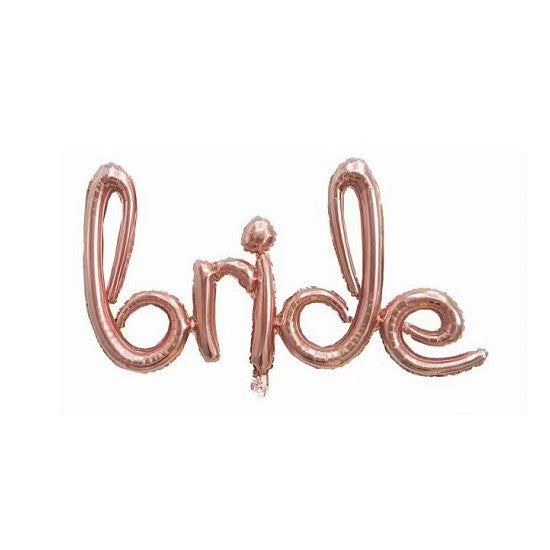 Online Party Supplies Rose Gold 'BRIDE' Script Wedding Foil Balloon Decorations