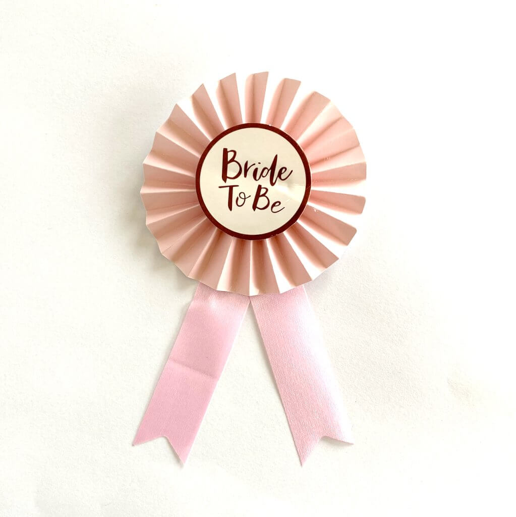 Baby Pink Bride To Be Ribbon Rosette Badge