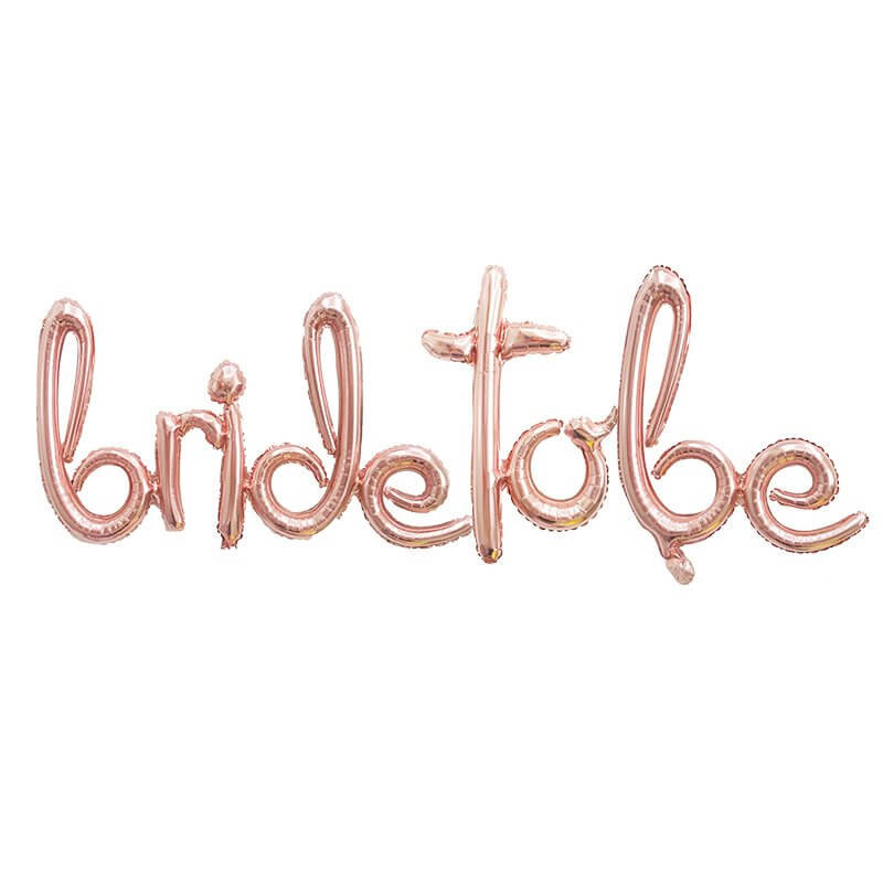 Rose Gold "Bride To Be" Script Foil Balloon Banner