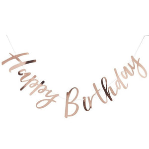 Rose Gold Foil Happy Birthday Bunting Garland