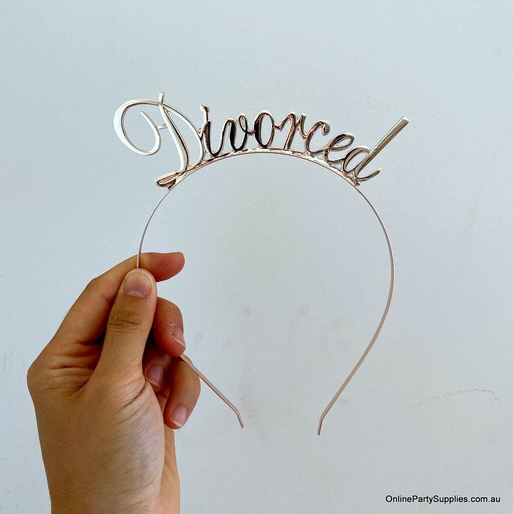 Online Party Supplies Australia Premium Quality Metal Rose Gold Divorced Divorce Party Tiara