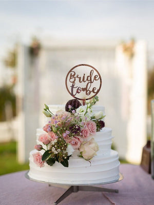 Rose Gold Mirror Acrylic 'Bride To Be' Round Cake Topper - Online Party Supplies