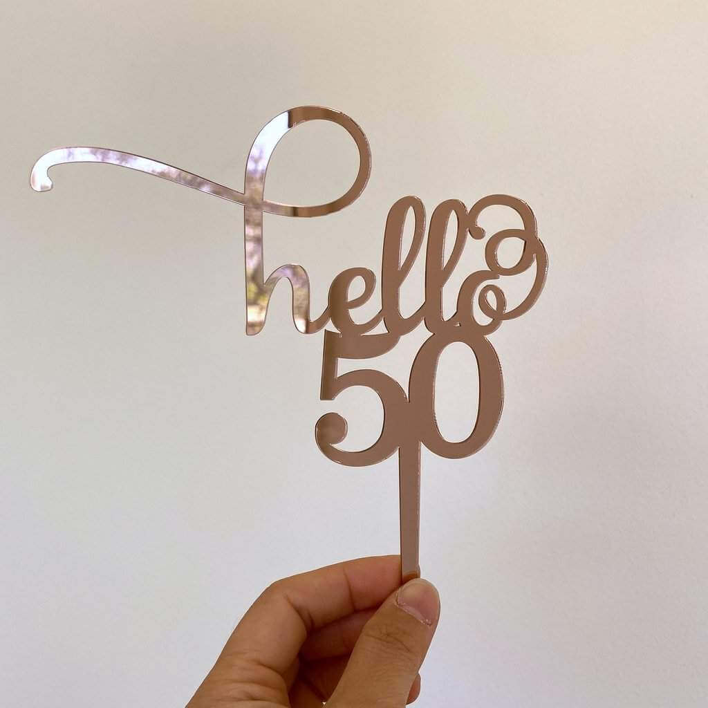 Hello 50 - 50th Birthday Napkins - Rose Gold