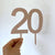 Acrylic Rose Gold Mirror Number 20 Cake Topper happy 20th birthday cake decorations