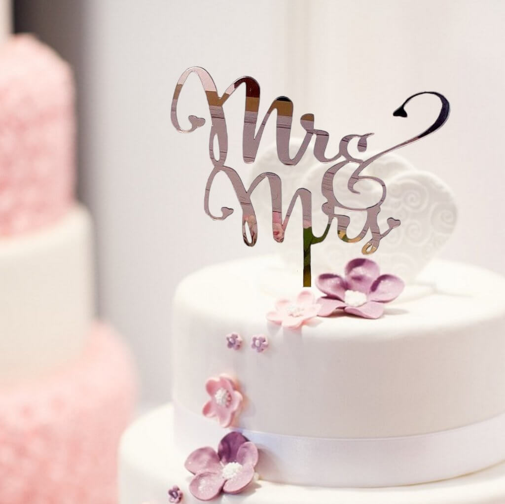 Cake topper mariage rose gold Mr & Mrs - MODERN CONFETTI