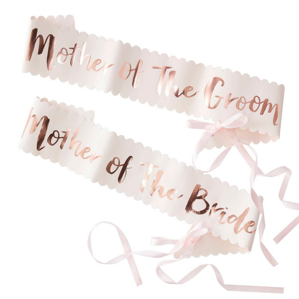Rose Gold 'Mother Of The Groom' 'Mother Of The Bride' Hen Party Satin Sash - Online Party Supplies
