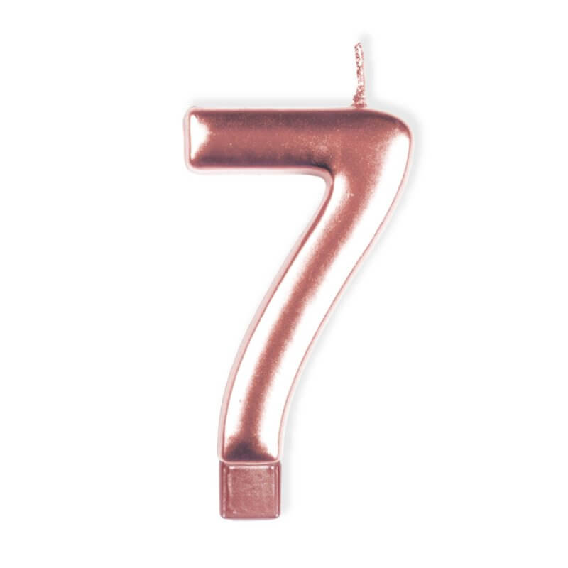 Amscan Rose Gold Numeral Moulded Candle - Number 7