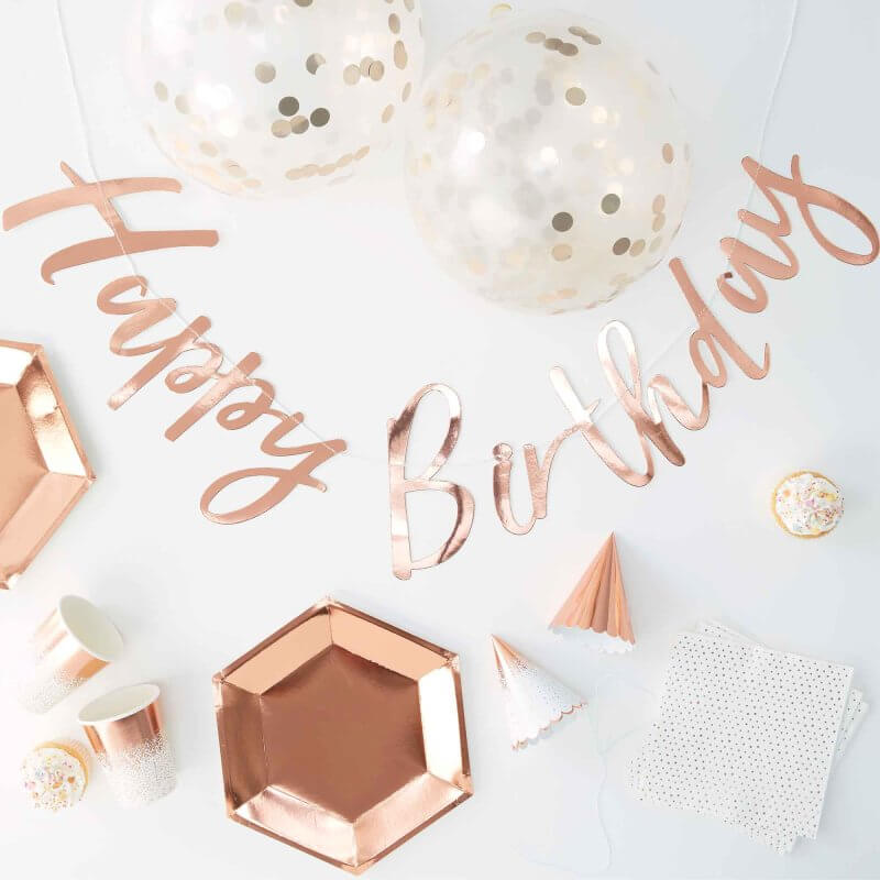 Ginger Ray Rose Gold Party In A Box Party Goods Bundle