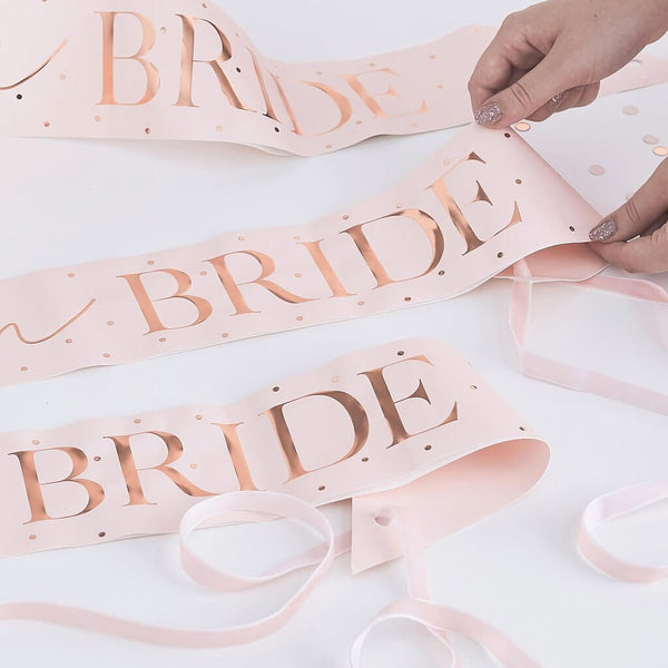 team BRIDE' Bridal Shower Sash 6pk | Online Party Supplies