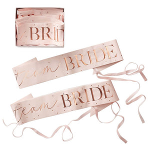 Ginger Ray Blush 'team BRIDE' Bridal Shower Sash