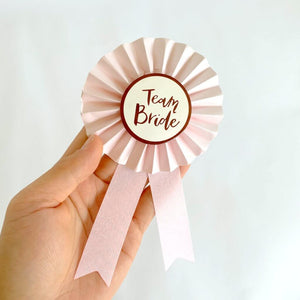 Baby Pink Team Bride Bacheloretty Party Ribbon Badge