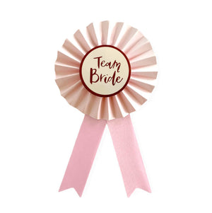 Baby Pink Team Bride Bacheloretty Party Ribbon Badge