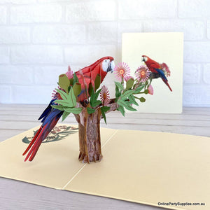 Handmade Rosella Parrot Bird 3D Greeting Card - Australian Native Animal Pop Up Cards