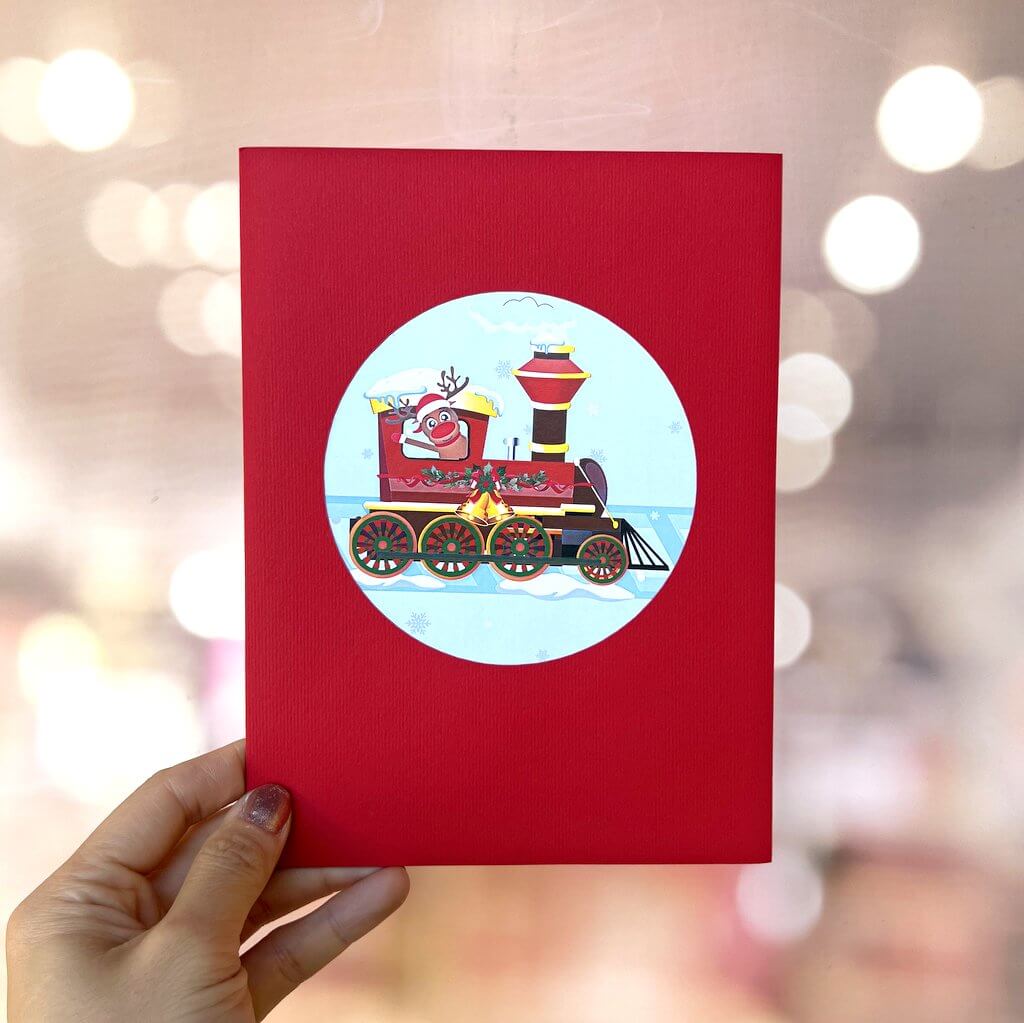Christmas Santa Train 3D Pop Up Card