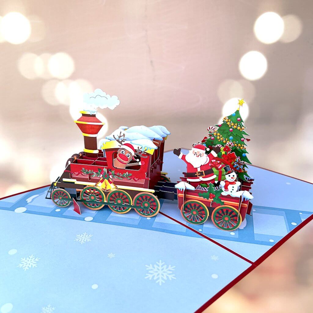 Christmas Santa Train 3D Pop Up Card