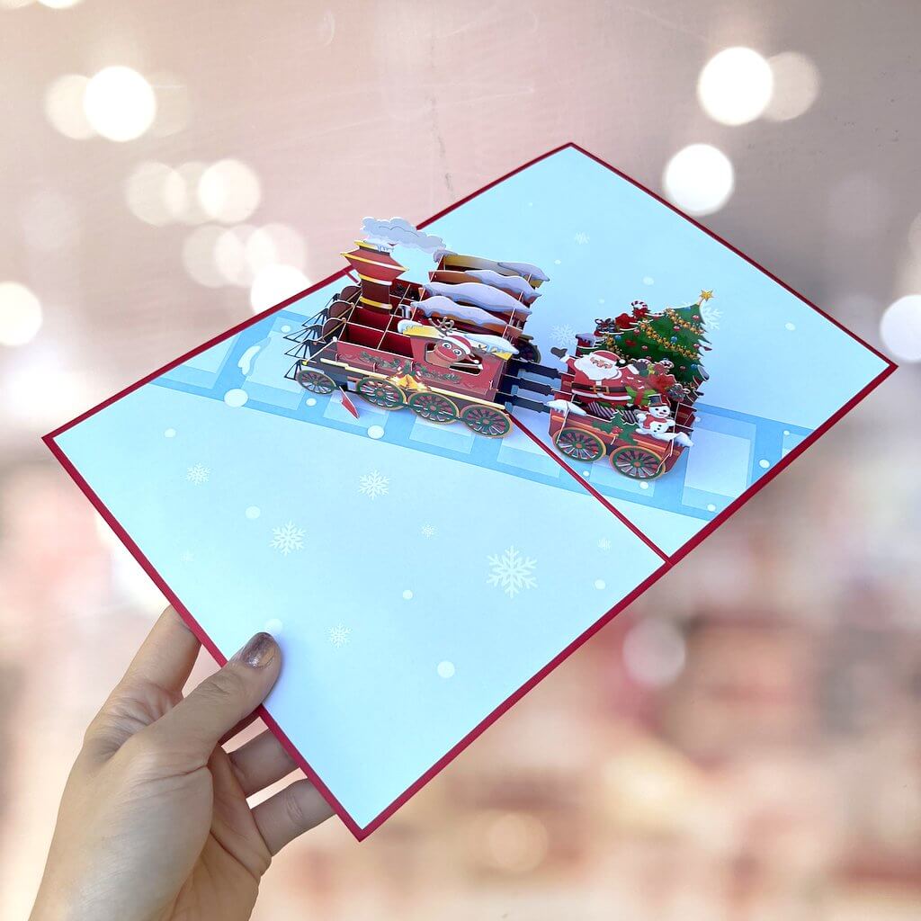 Christmas Santa Train 3D Pop Up Card