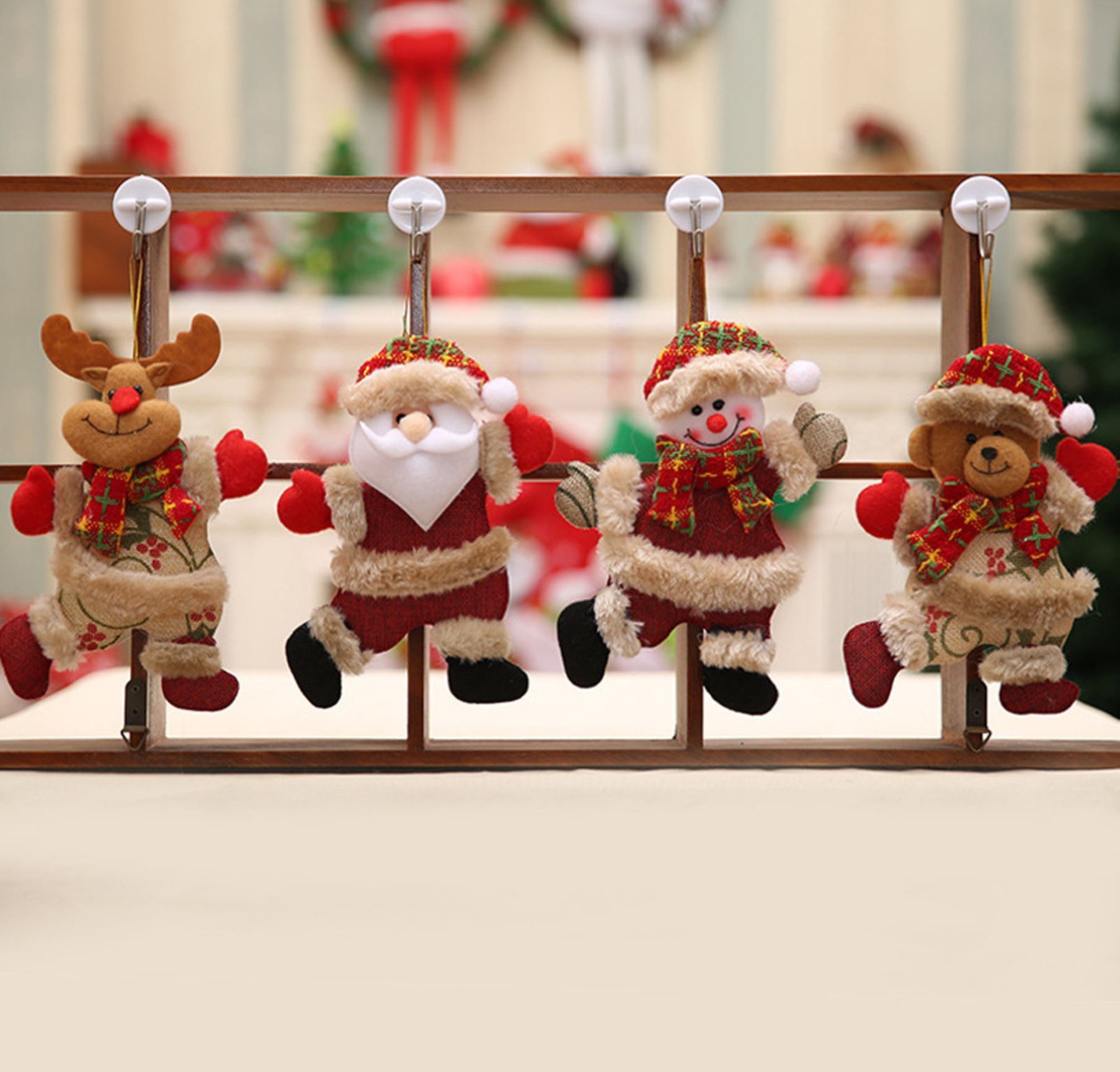 Santa Claus, Snowman, Elk, Bear Christmas Tree Hanging Decorations - Online Party Supplies