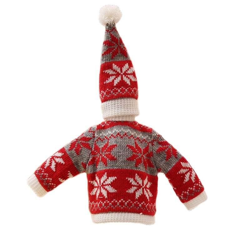 Scandinavian Christmas Woolen Wine Bottle Cover Sweater with Hat Set - Online Party Supplies