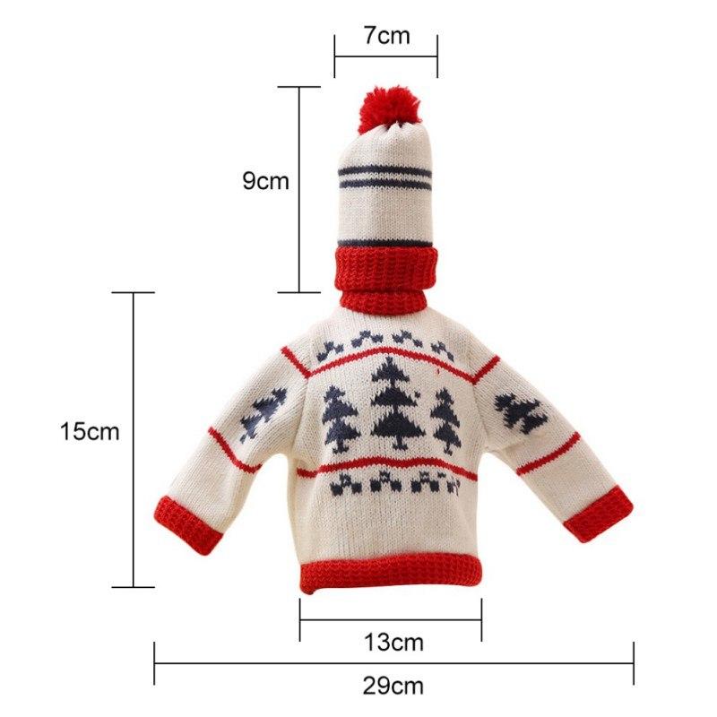 Scandinavian Christmas Woolen Wine Bottle Cover Sweater with Hat Set - Online Party Supplies