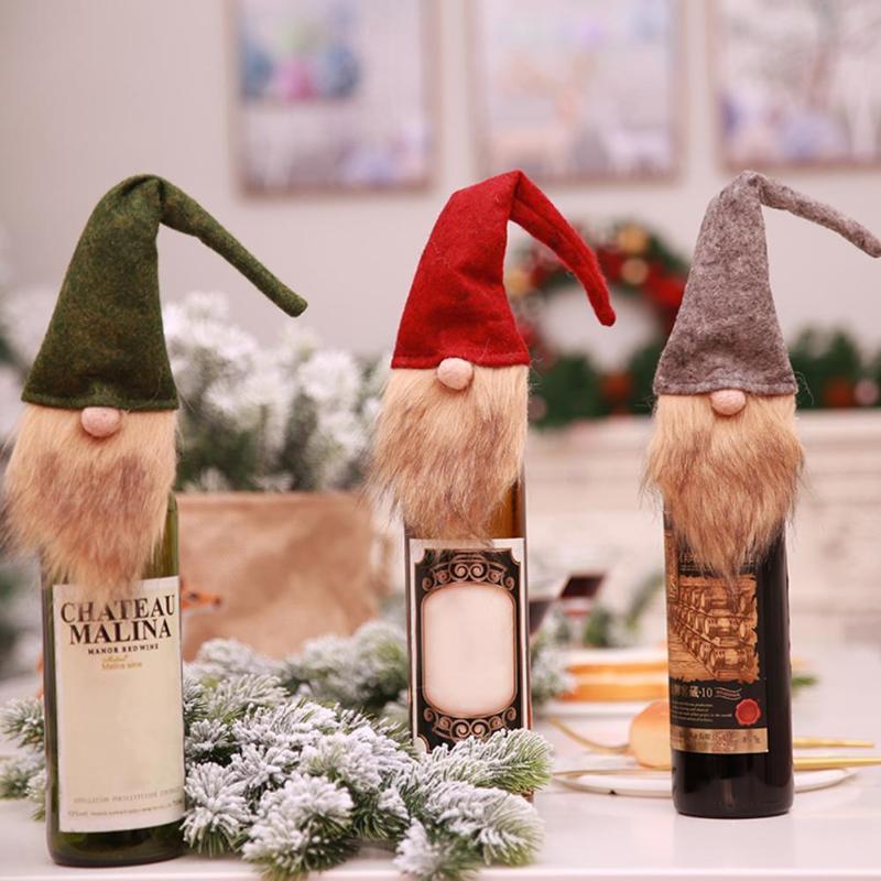 Scandinavian Gnome Tomten Christmas Santa Wine Bottle Topper - Online Party Supplies