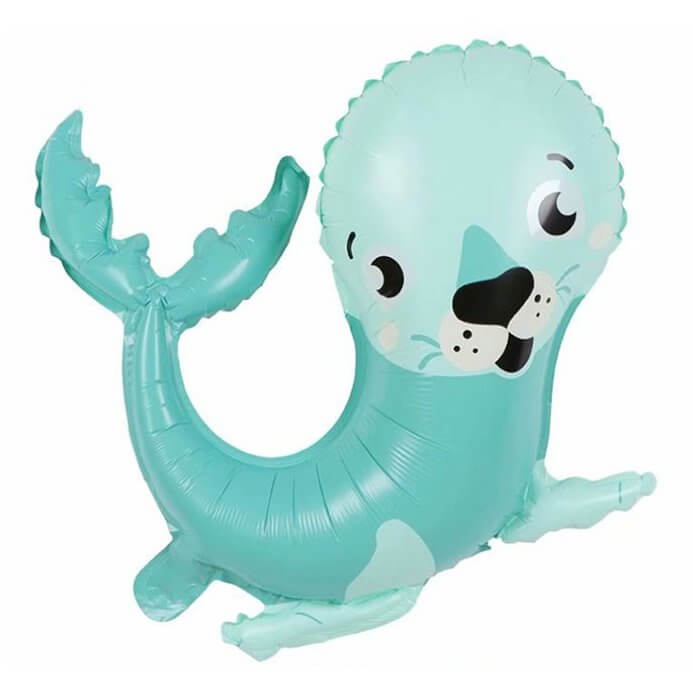 Large Sea Lion / Seal Shaped Foil Balloon - Under The Sea and Ocean Animal Themed Birthday Party Decorations