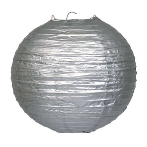 Metallic Silver Chinese Paper Lantern - 4 Sizes