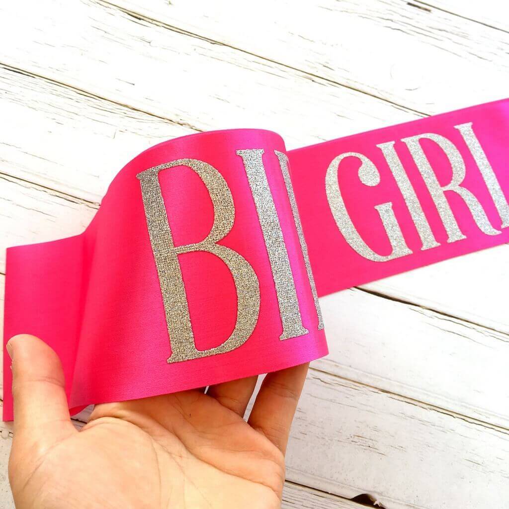 Online Party Supplies Silver Glitter 'Birthday Girl' Luxurious Hot Pink Satin Party Sash