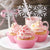 Silver Glitter Snowflake Paper Cupcake Topper 10 Pack