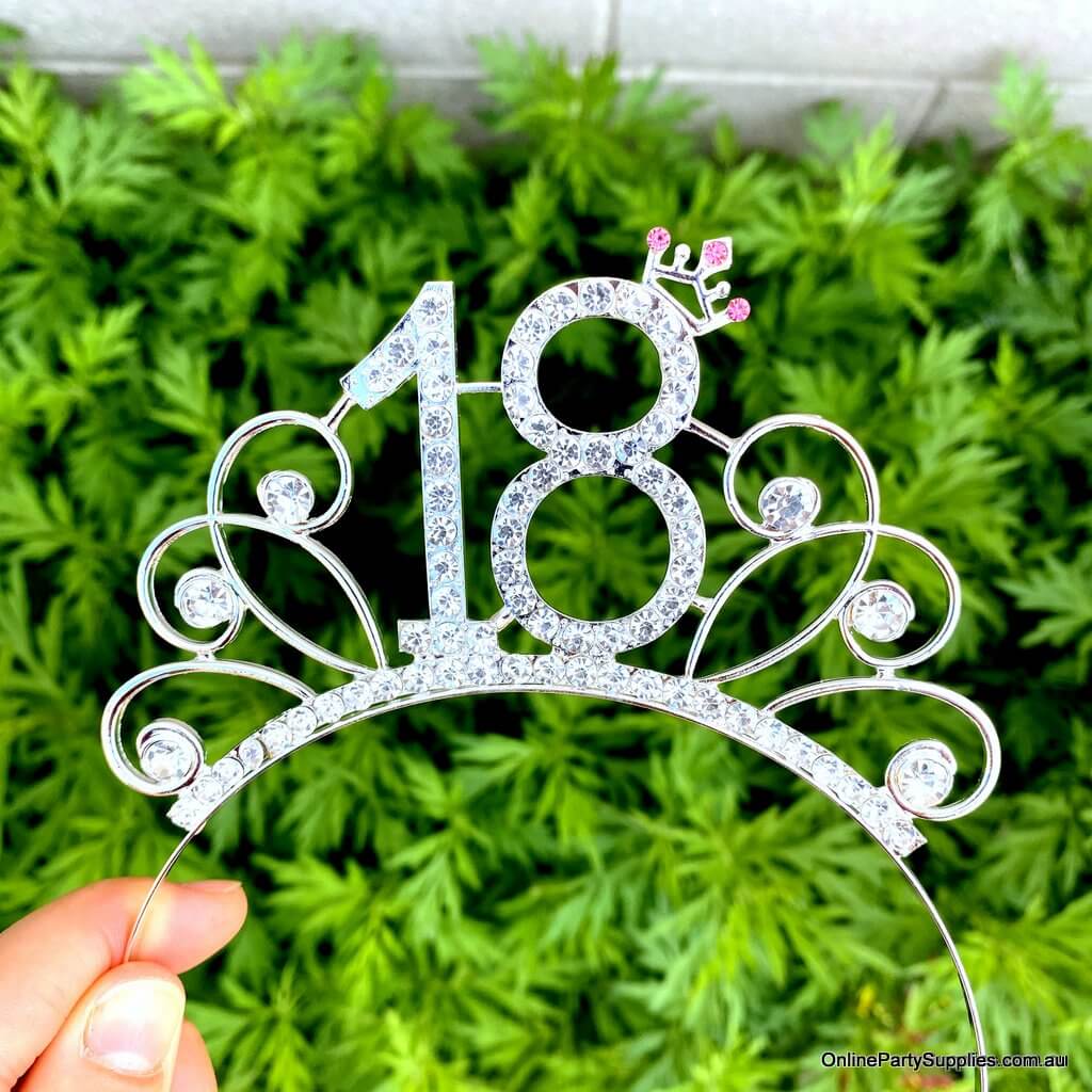 Online Party Supplies Australia Metal Rhinestone 18th Birthday Tiara Eighteenth Birthday Party Decorations