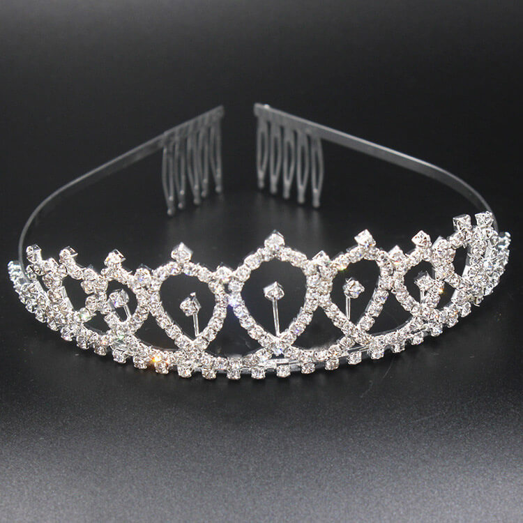 Silver Metal Rhinestone Wedding Crown Tiara