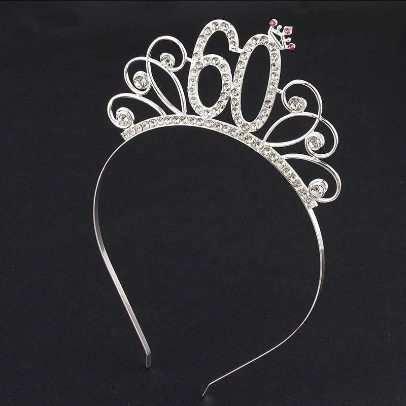 Online Party Supplies Australia Premium Quality Metal Rhinestone 60th Birthday Tiara