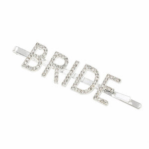 Sparkling Rhinestone BRIDE Hair Clip (Gold, Rose Gold or Silver) - Style 2