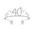Silver Metal Rhinestone 40th Birthday Princess Crown Tiara