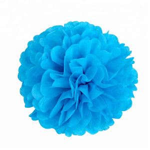 sky blue Tissue Paper Pom Poms Pompoms Balls Flowers Party Hanging Decorations