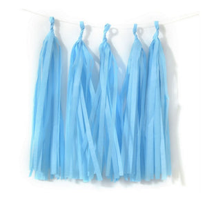 sky blue Tissue Paper Tassel Garlands - Online Party Supplies