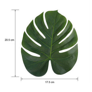 Medium size Tropical Artificial Monstera Leaves for Hawaiian Luau Party Decor (Pack of 10)