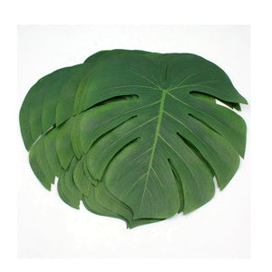 Tropical Artificial Monstera Leaf for Hawaiian Luau Party Decor (Pack of 10)