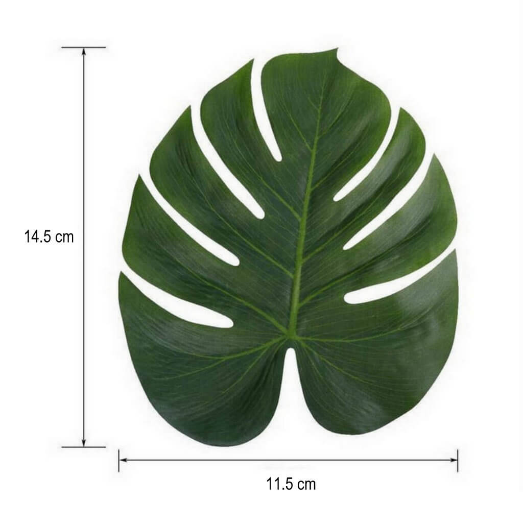 Tropical Artificial Monstera Leaf for Hawaiian Luau Party Decor (Pack of 10)