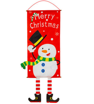 snowman Merry Christmas Door Banner Hanging Ornament - Christmas and New Year Home Party Decorations